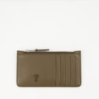 Small leather goods Zippered Card Holder Ami PARIS Brown Unisex