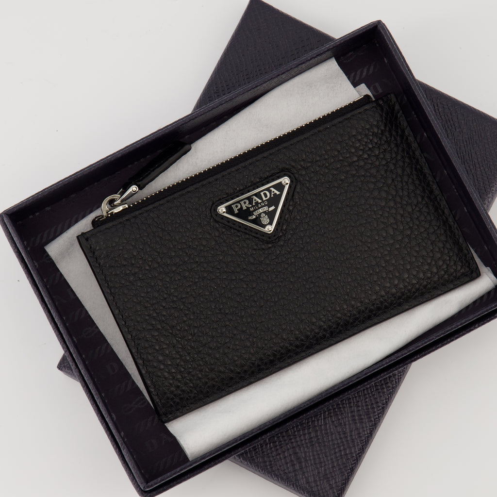 Petite maroquinerie Porta tarjetas con cremallera Prada Noir Homme