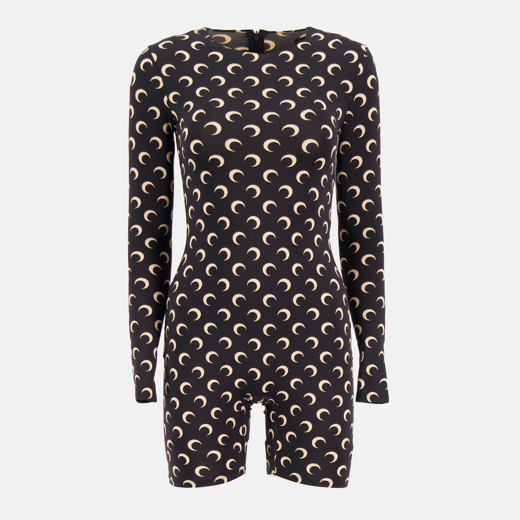 Image of the short Jersey Moon jumpsuit by Marine Serre for Women - Autumn-Winter 2025 - Front view