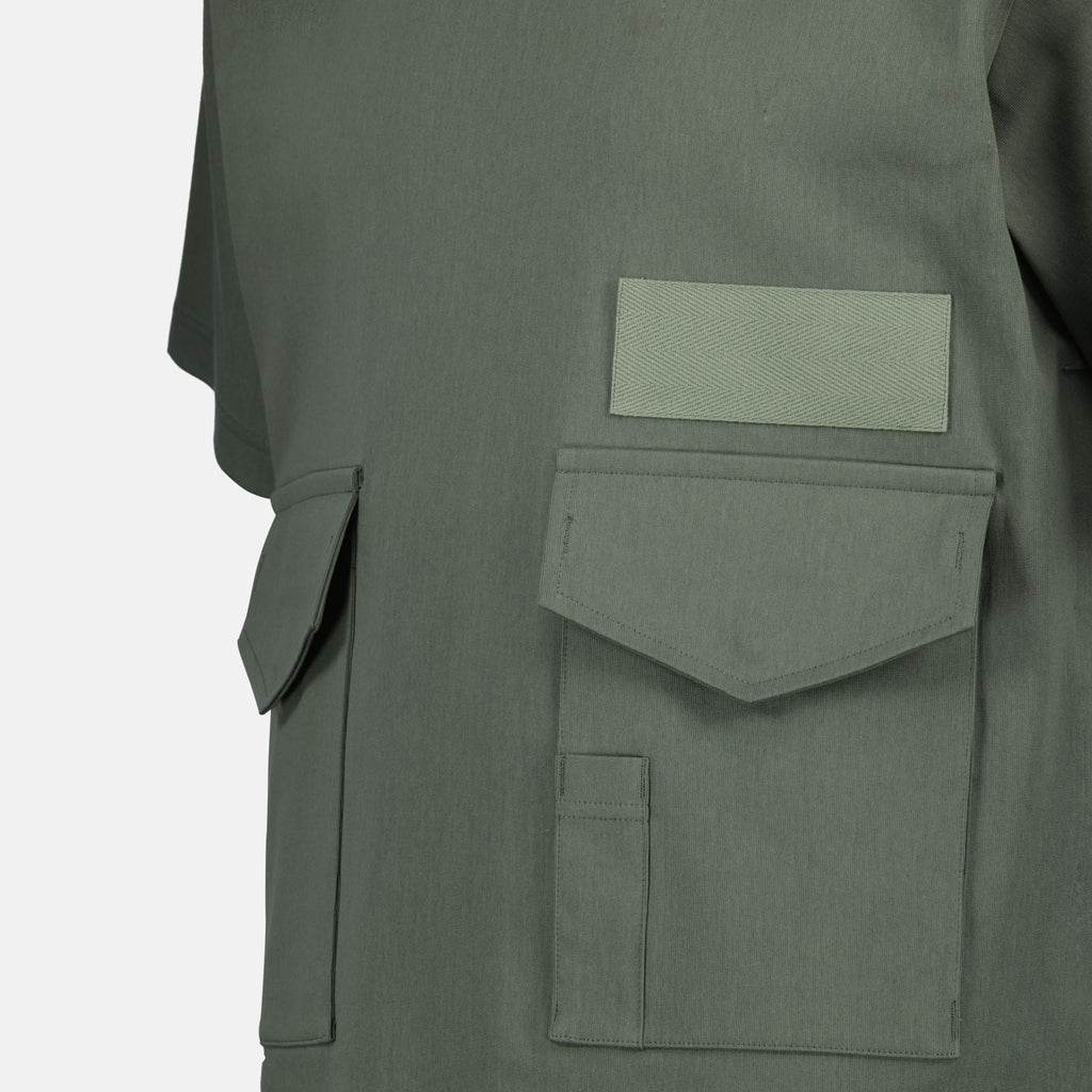T-shirts T-shirt à poches Sacai Kaki Homme