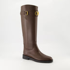 Image de l'article Bottes VLogo de la marque Valentino Garavani pour Femme - Saison Automne-Hiver 2025 - Vue trois quarts avant droite
