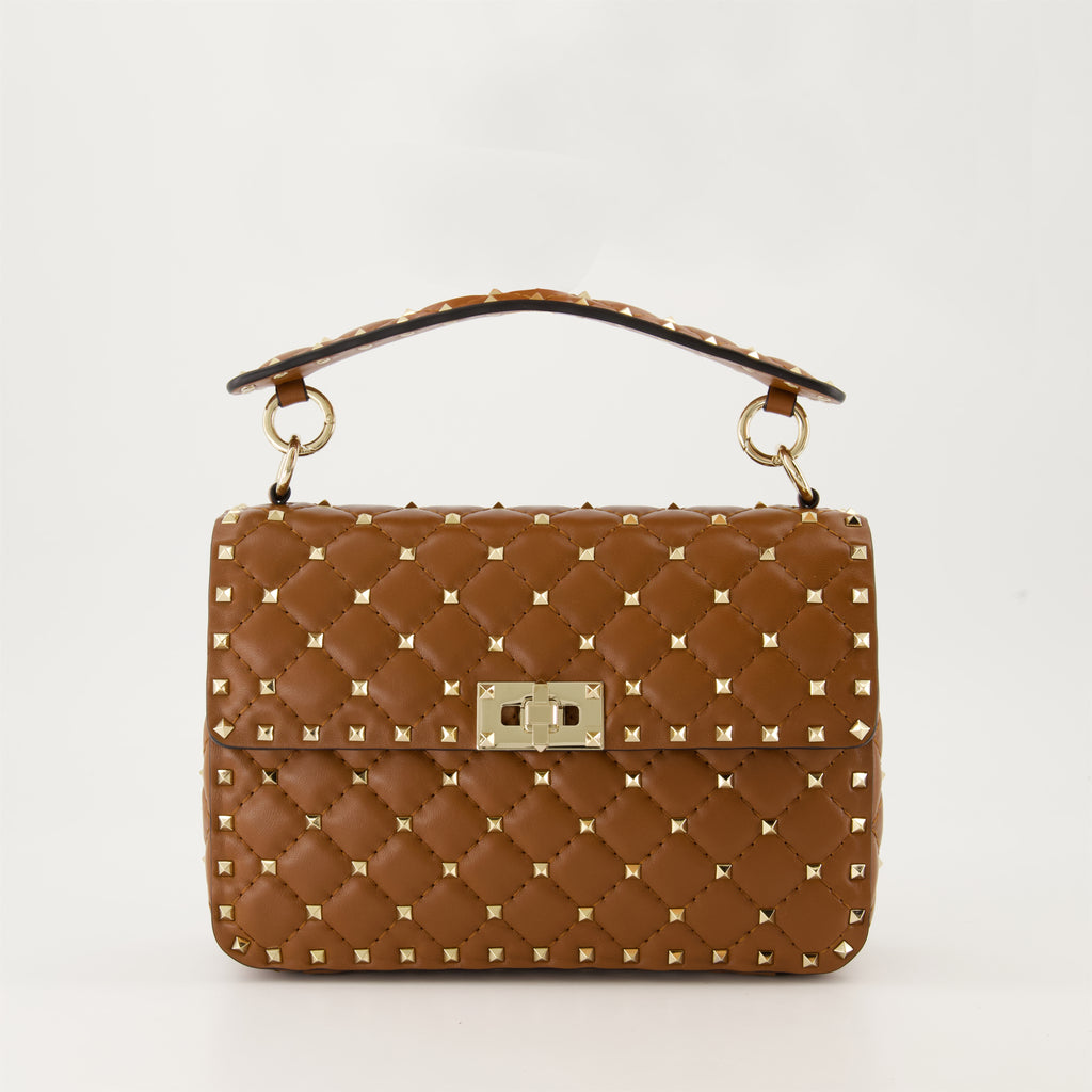 Sacs bandoulière Sac Rockstud Spike moyen Valentino Garavani Marron Femme