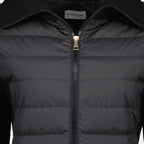 여성용 Moncler 브랜드의 검은색 이중 소재 카디건 이미지 - 2026 봄 여름 시즌 - 상세 보기_2