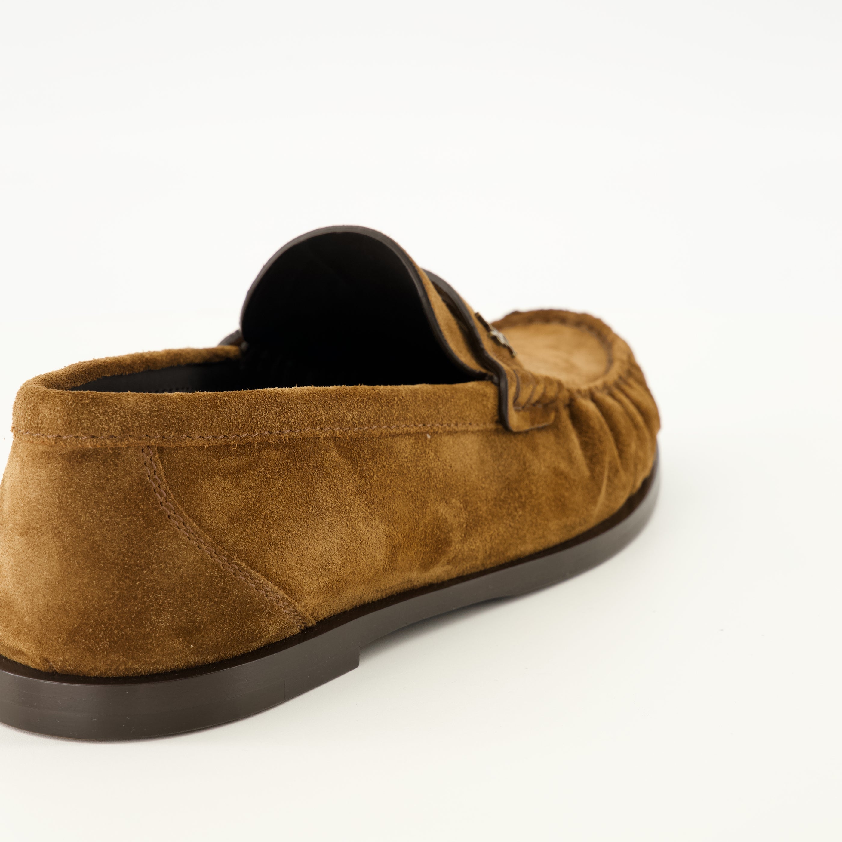 Mocassins Mocassins Loafer marron en suède Saint Laurent Marron Femme