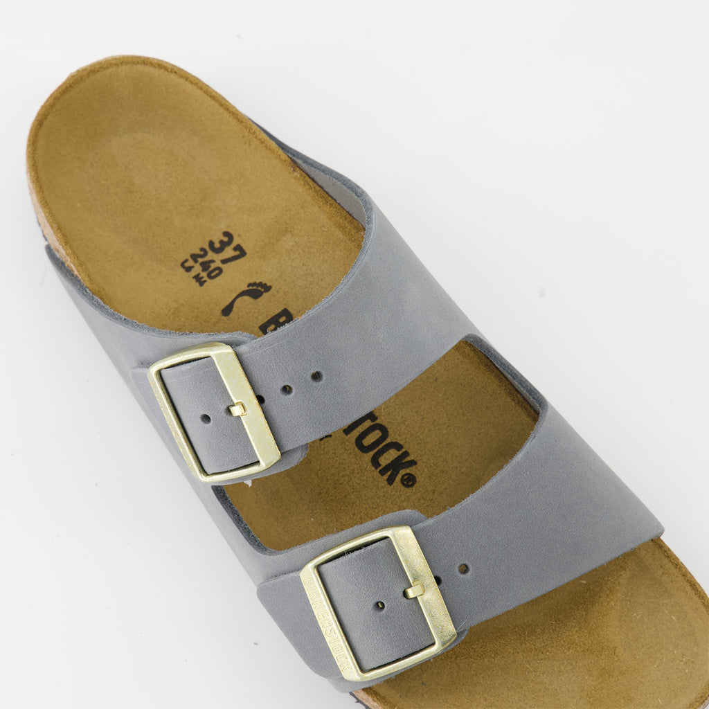 Zapatos abiertos Sandalias Arizona Birkenstock Gris Femme