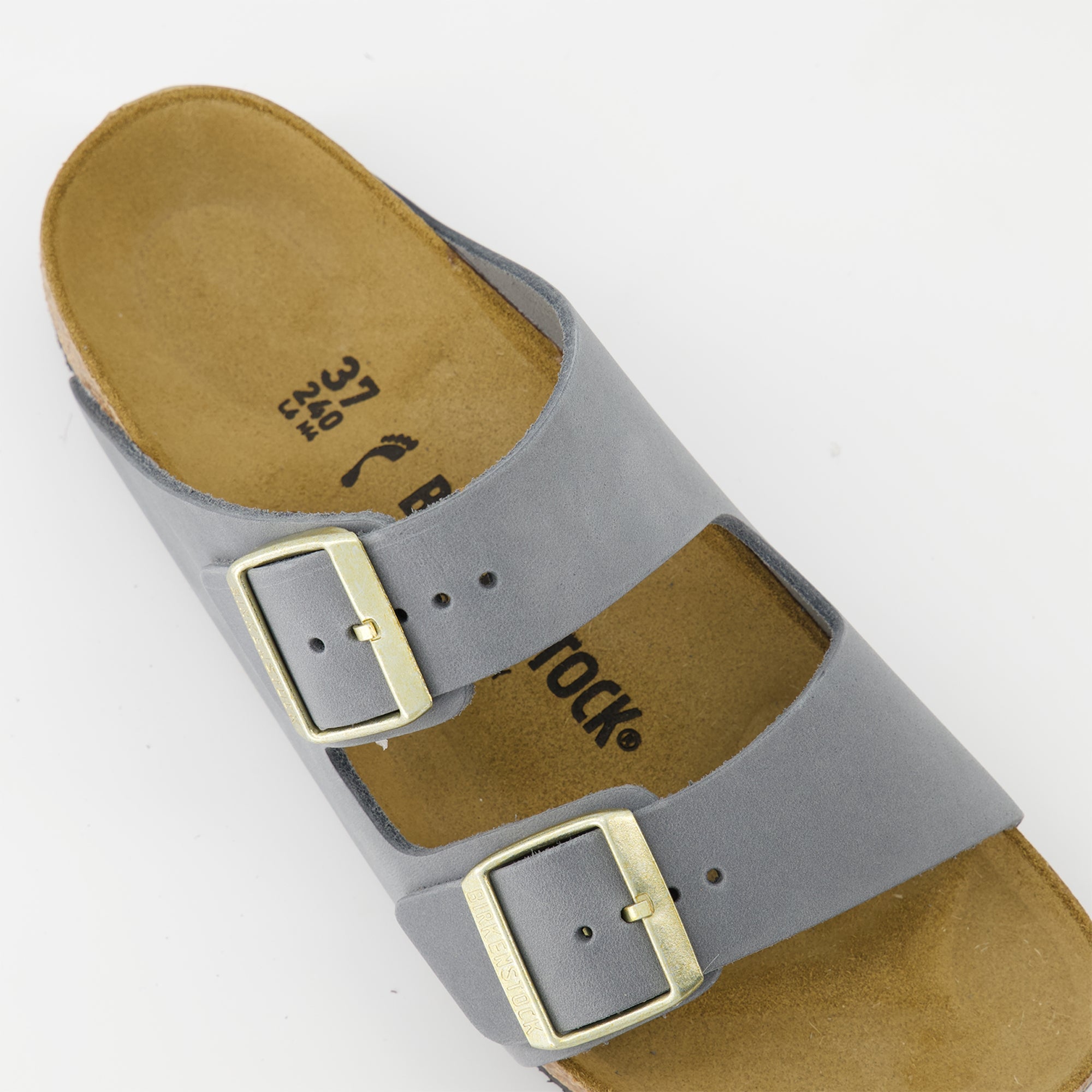 Zapatos abiertos Sandalias Arizona Birkenstock Gris Femme