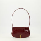 Image de l'article Sac Voltaire en cuir verni bordeaux de la marque Saint Laurent pour Femme - Saison Automne-Hiver 2025 - Vue de Face