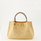 Sacs à main et épaule Kleiner Raffia Tote Valentino Garavani Beige Femme