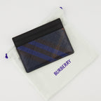 Small leather goods Check Card Holder Burberry Dark blue Men