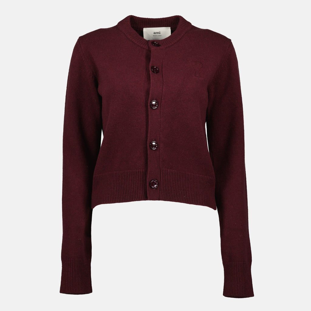 Image de l'article Cardigan AMI de coeur de la marque Ami PARIS pour Femme - Saison Automne-Hiver 2025 - Vue de Face