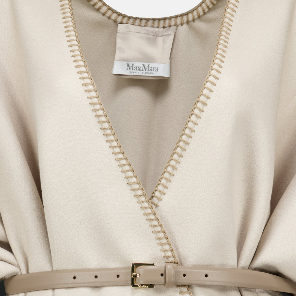 Vestes Capa de lã beige com cinto Max Mara Beige Femme