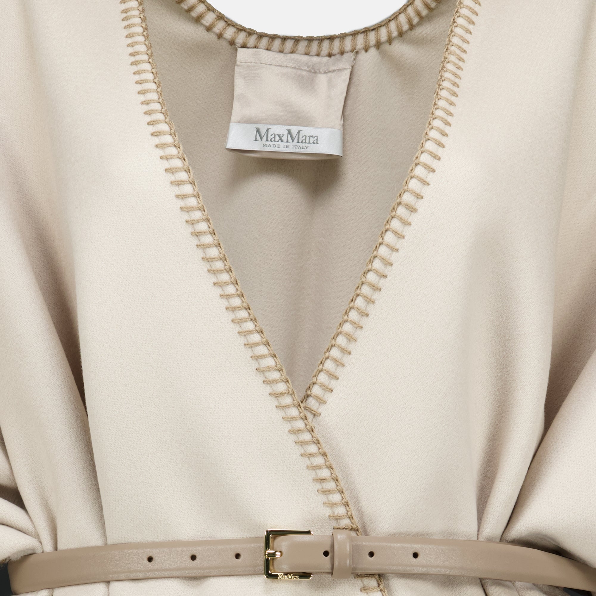 Vestes Cape beige en laine avec ceinture Max Mara Beige Femme