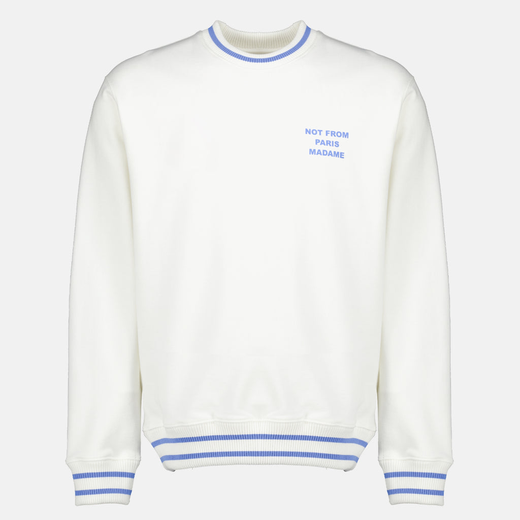 Sweatshirts Felpa Bianca con Slogan Sportivo Drole De Monsieur Blanc Homme