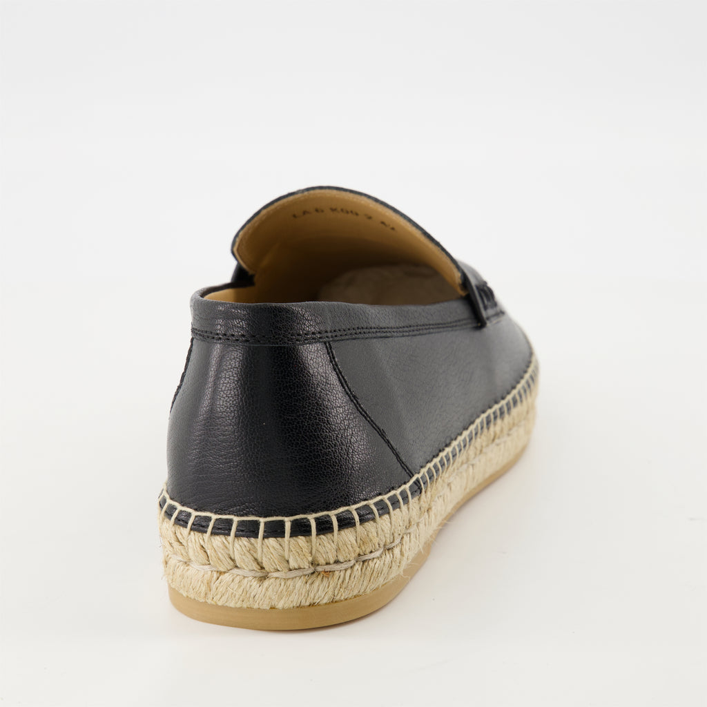 Espadrilles Espadrillas in Pelle Palm Valentino Garavani Nero Homme