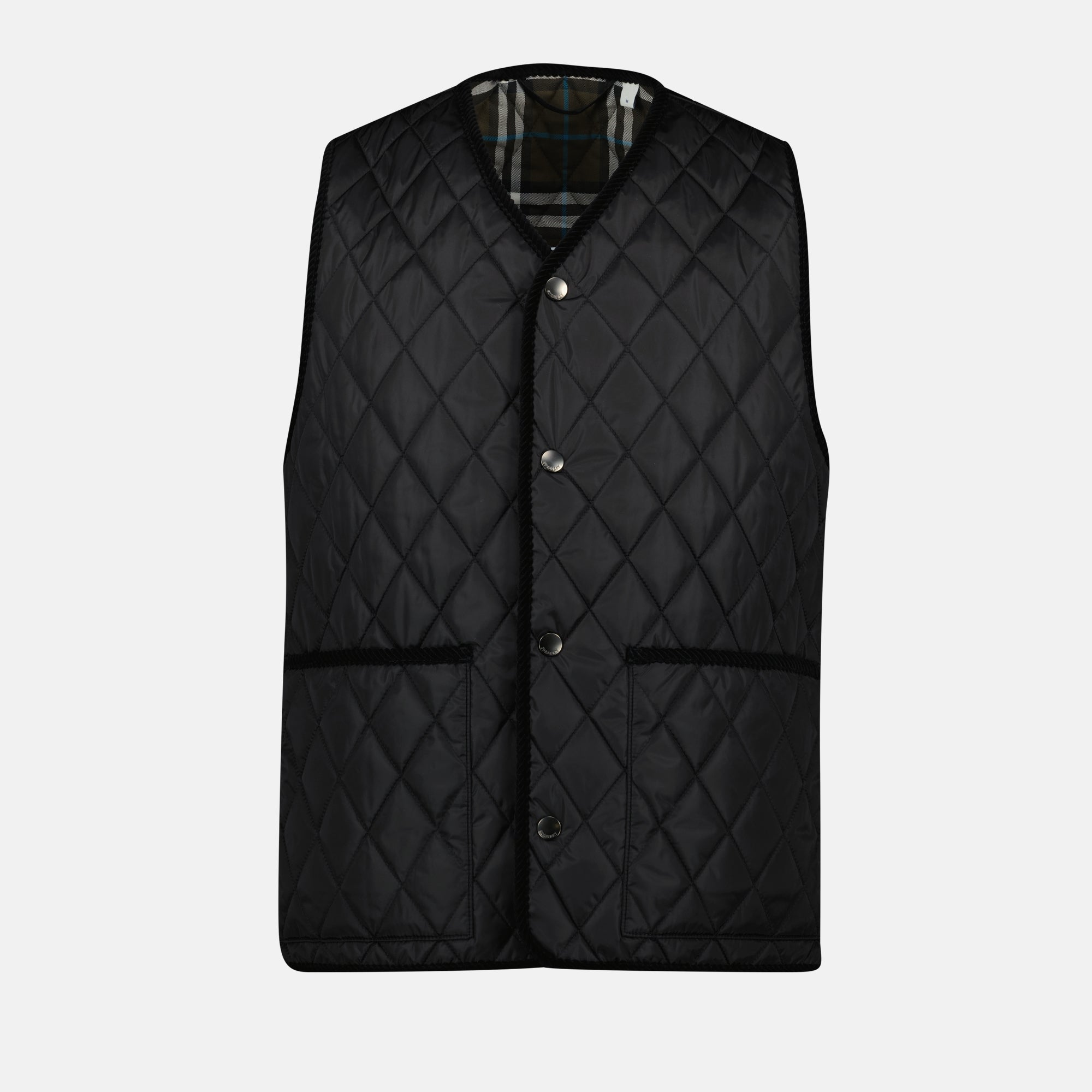 Vestes Veste sans manches noire Tiverton Burberry Noir Homme