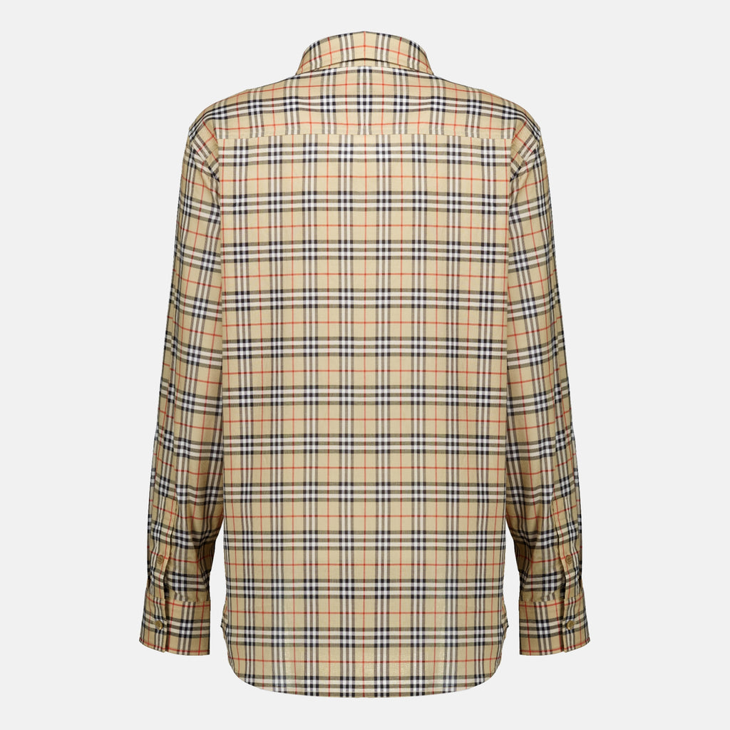 Chemises 체크 면 셔츠 Burberry Beige Femme