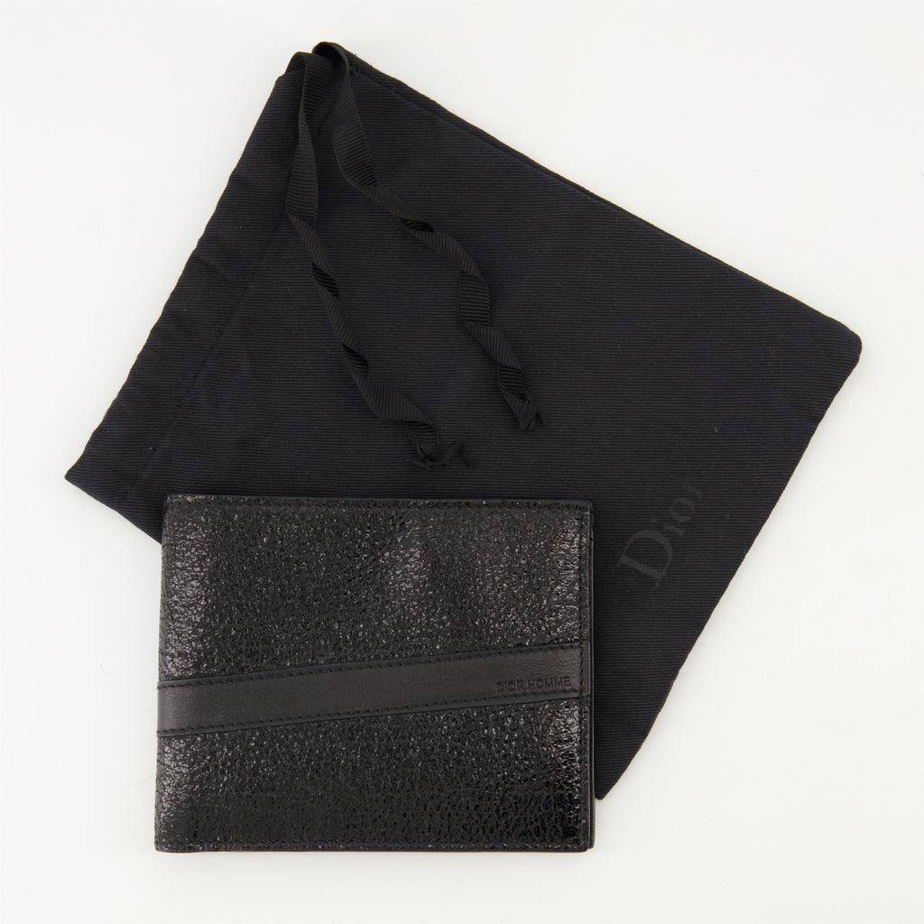 Piccola pelletteria Portafoglio in Pelle Texturizzata Dior Nero Homme