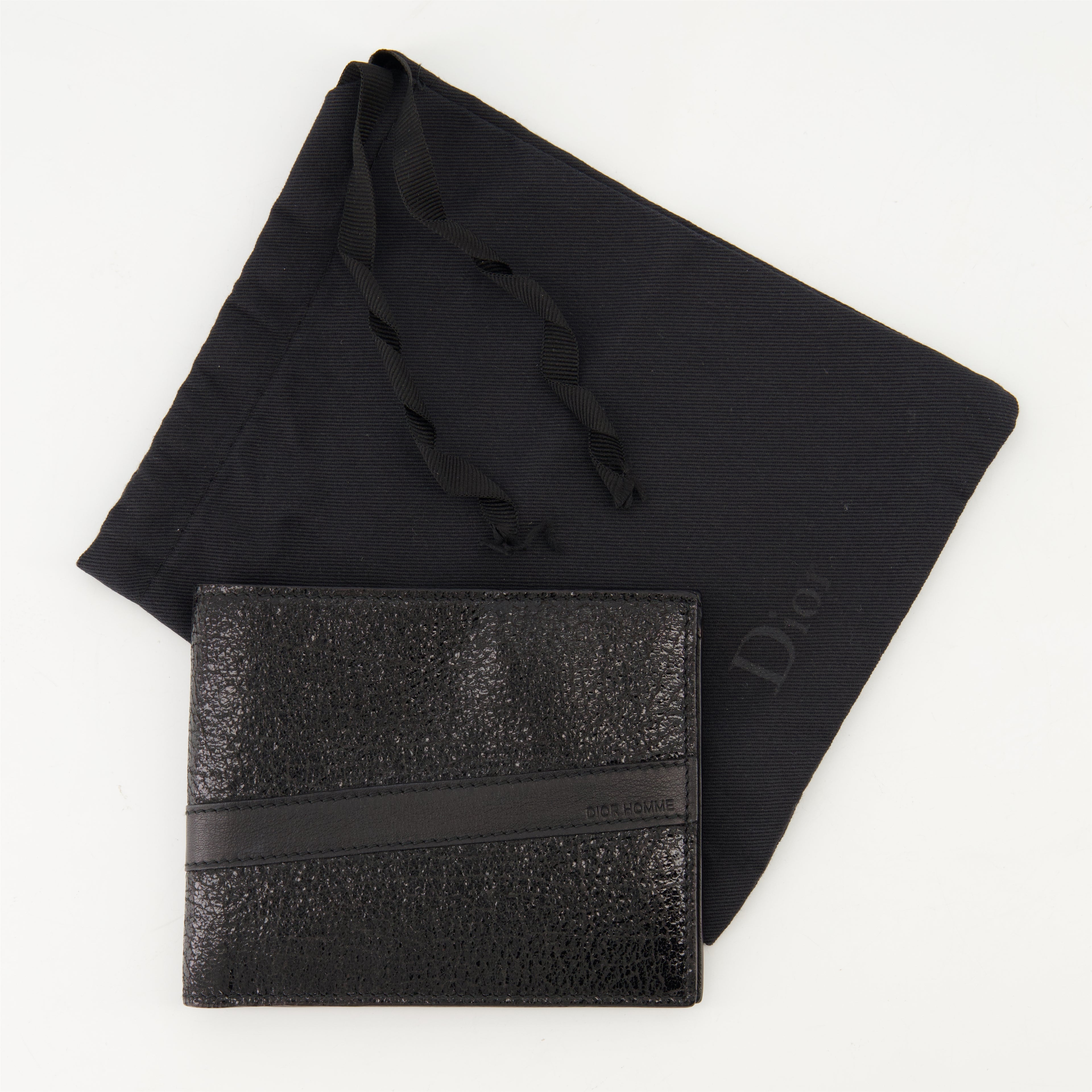 Piccola pelletteria Portafoglio in Pelle Texturizzata Dior Nero Homme