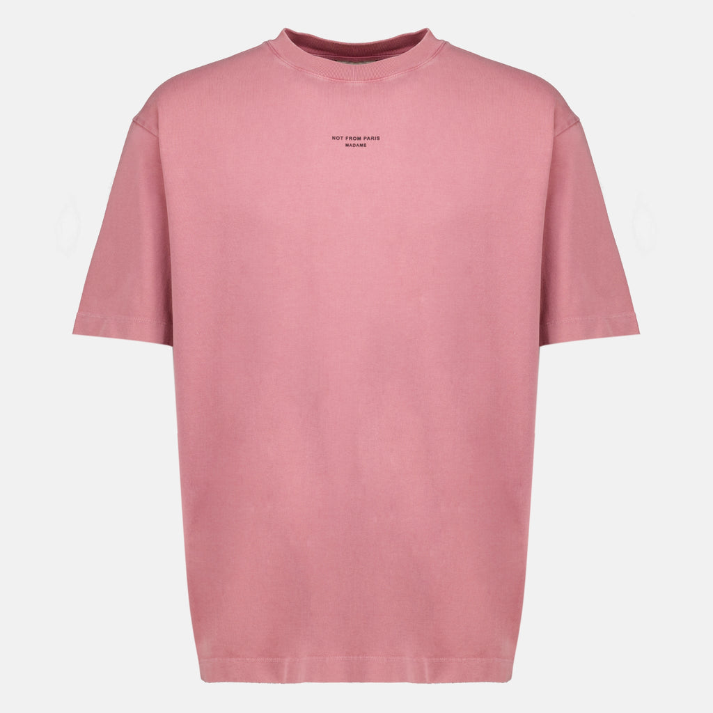 T-shirts Klassisches Pinkes Slogan-T-Shirt Drole De Monsieur Rose Homme