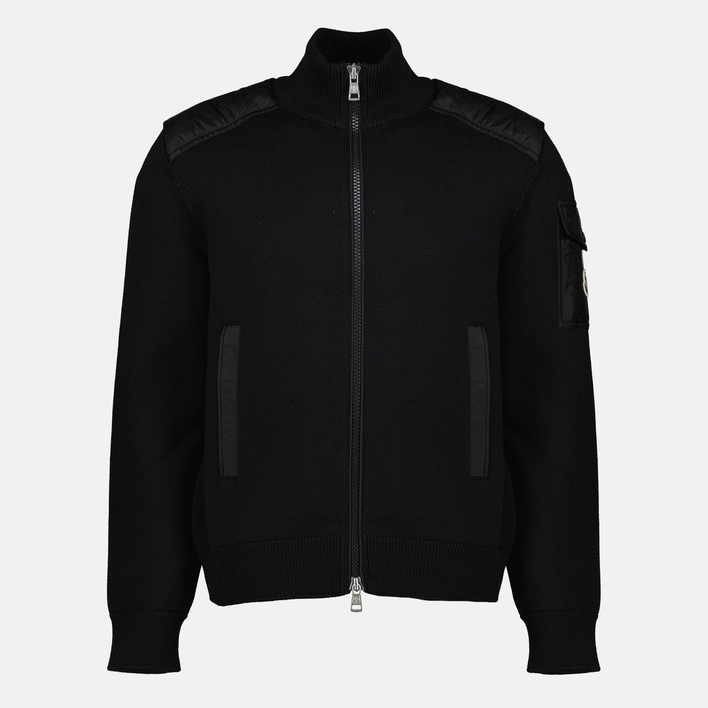 Vestes Cardigan en laine noir Moncler Noir Homme