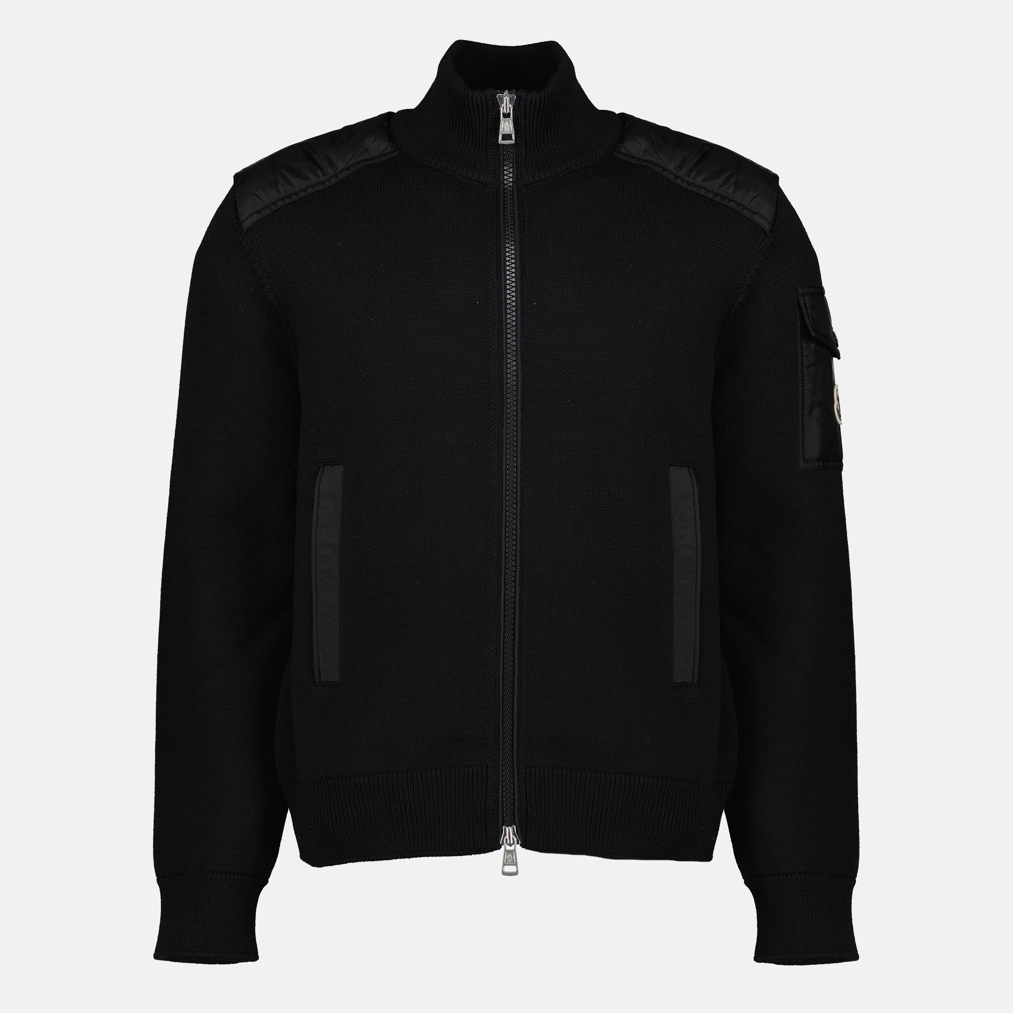 Vestes Cardigan en laine noir Moncler Noir Homme