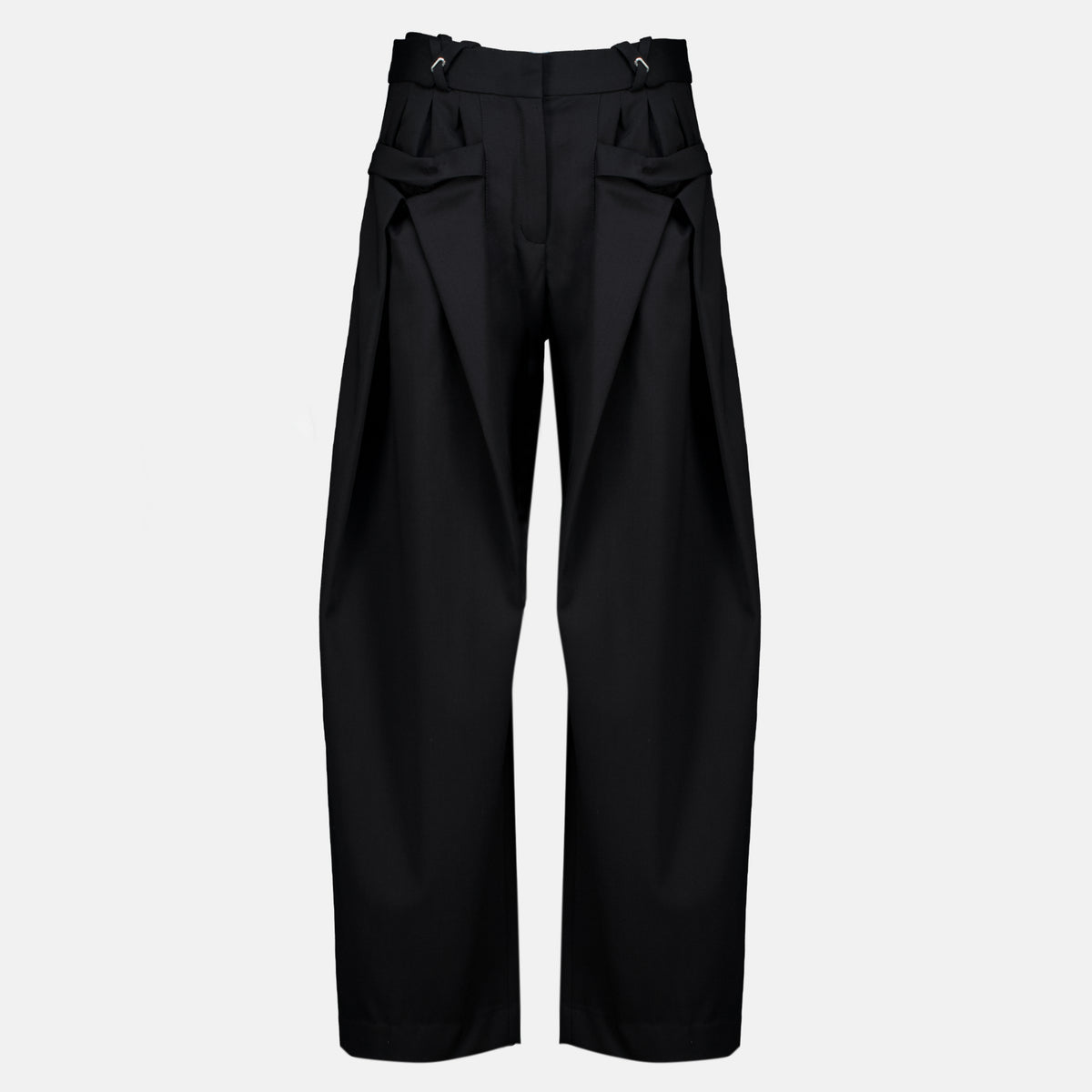 Pantalons Schwarze breite Wollhose Rabanne Noir Femme