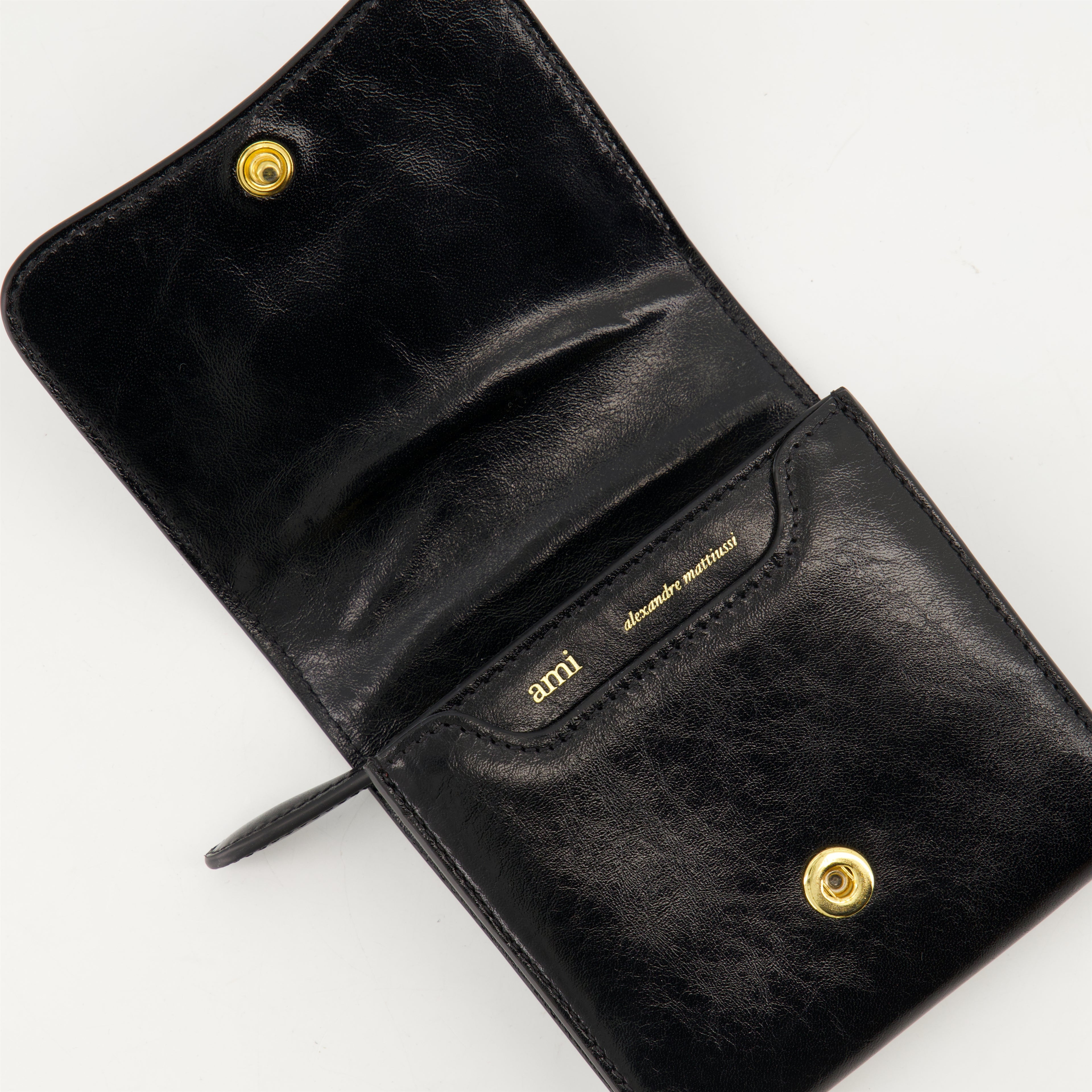 Small leather goods Leather Wallet Paris Paris Ami PARIS Black Unisex
