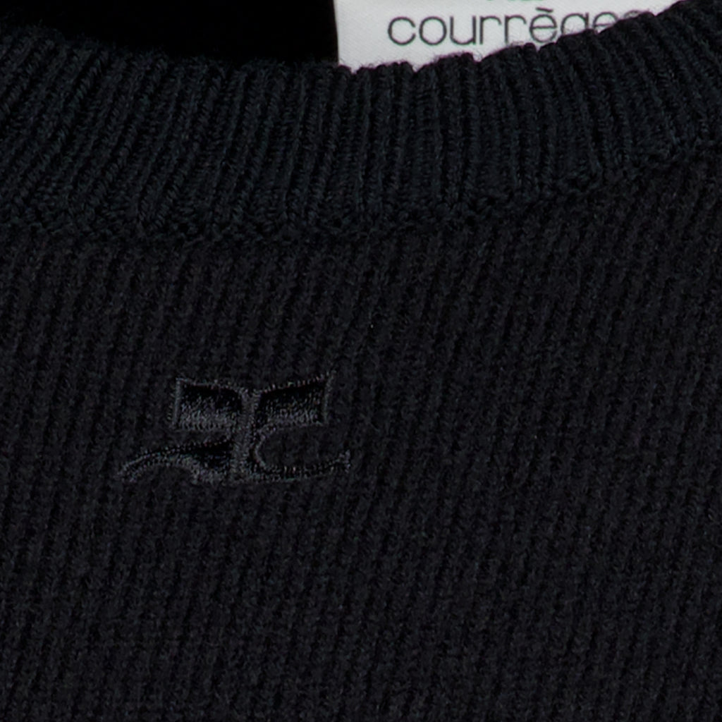 Maille Schwarzer Wollpullover Courrèges Noir Femme