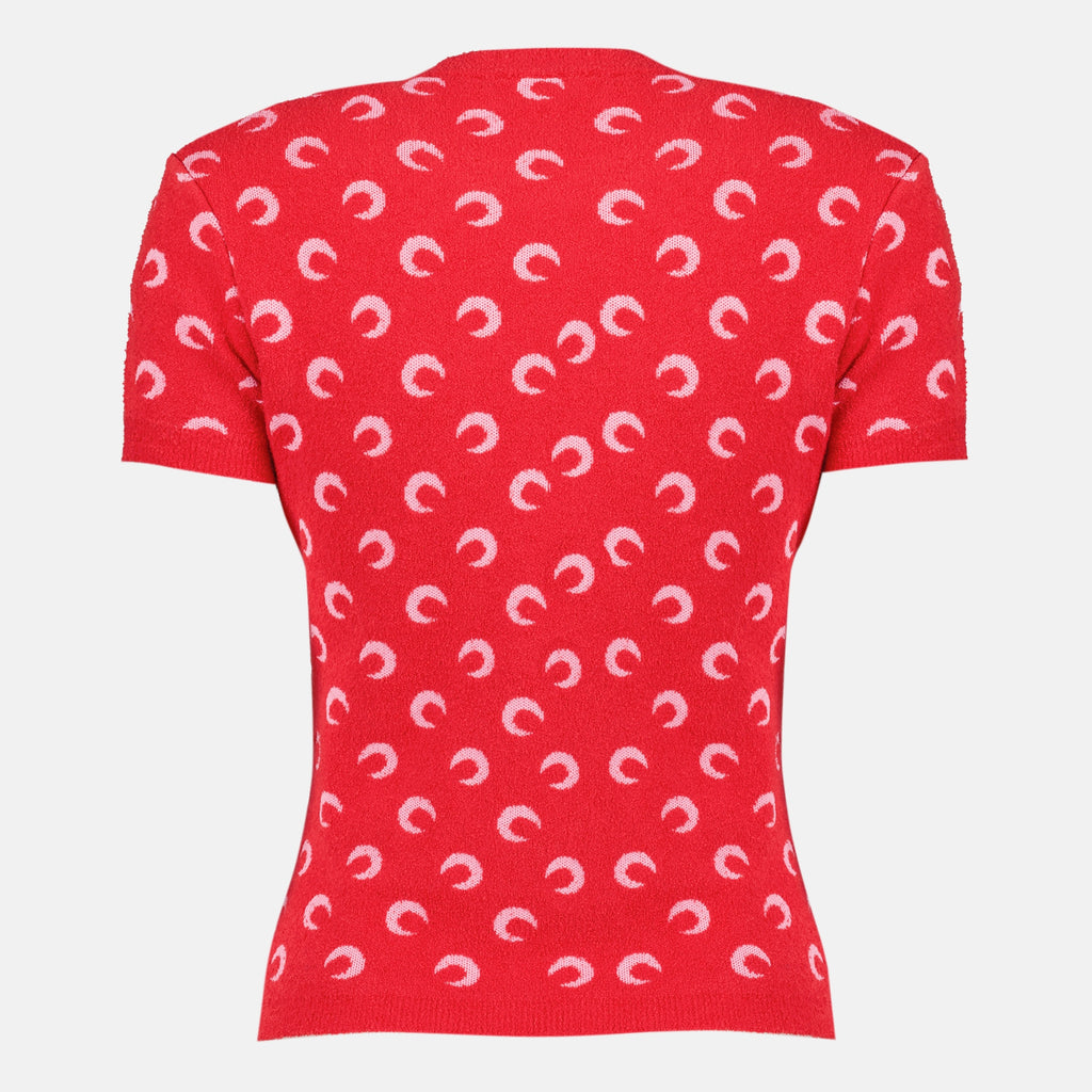 T-shirts ムーンブークルトップ レッド Marine Serre Rouge Femme