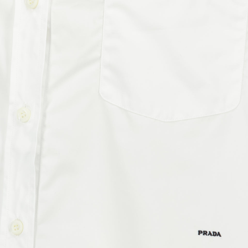 Chemises Weißes Popeline-Hemd Prada Blanc Femme
