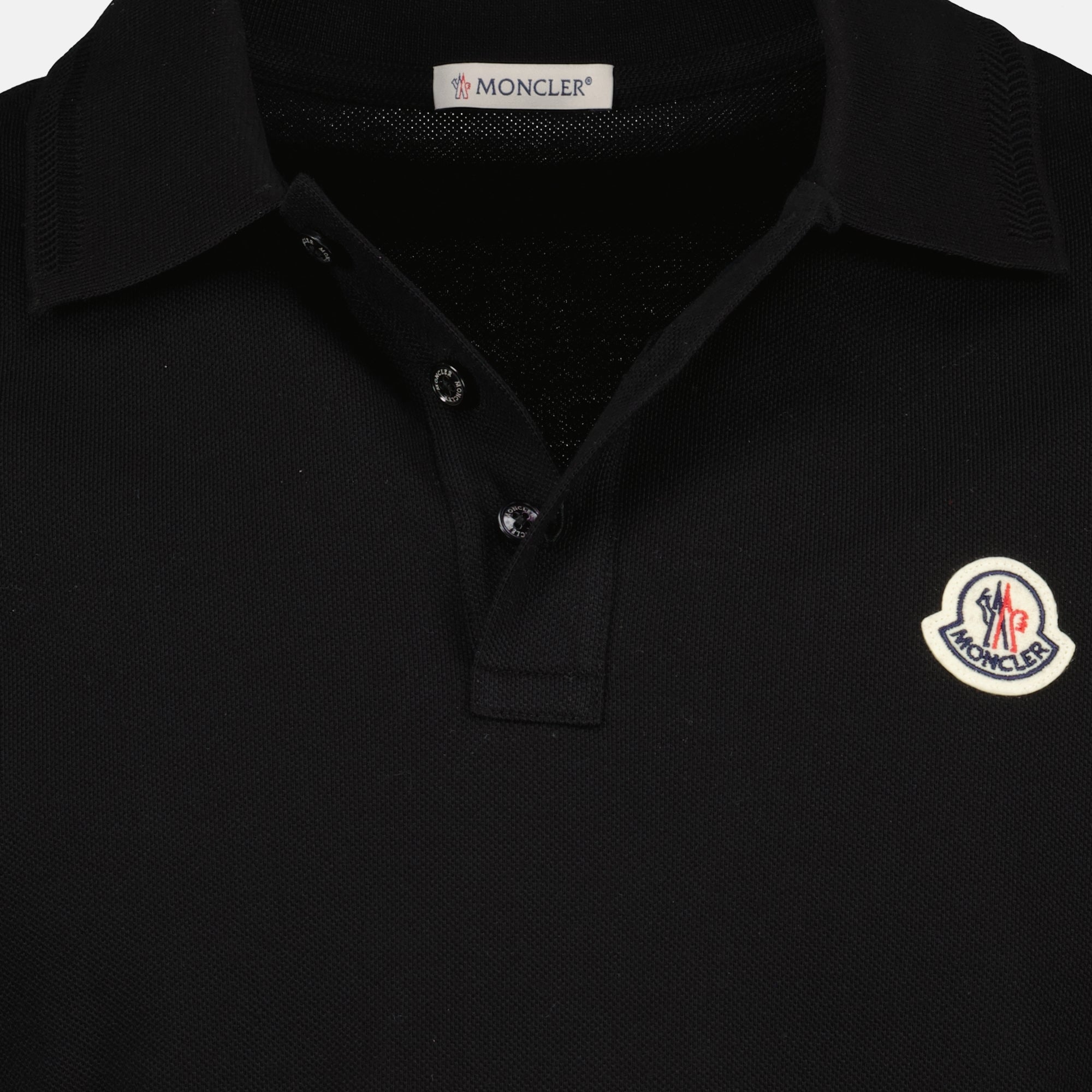 Polos Polo de Algodón Piqué Moncler Negro Hombres