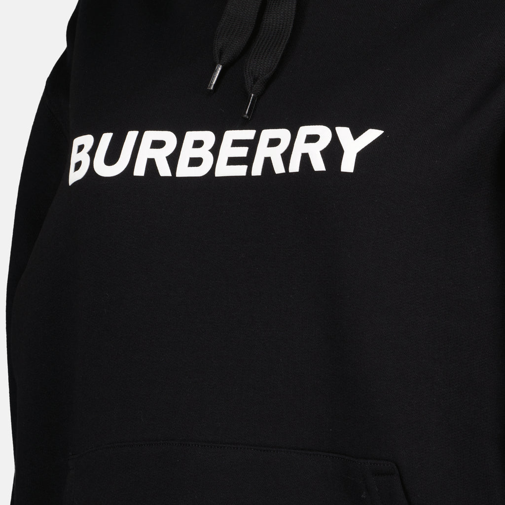 Moletons Sweatshirt com Capuz e Logótipo Burberry Preto Femme