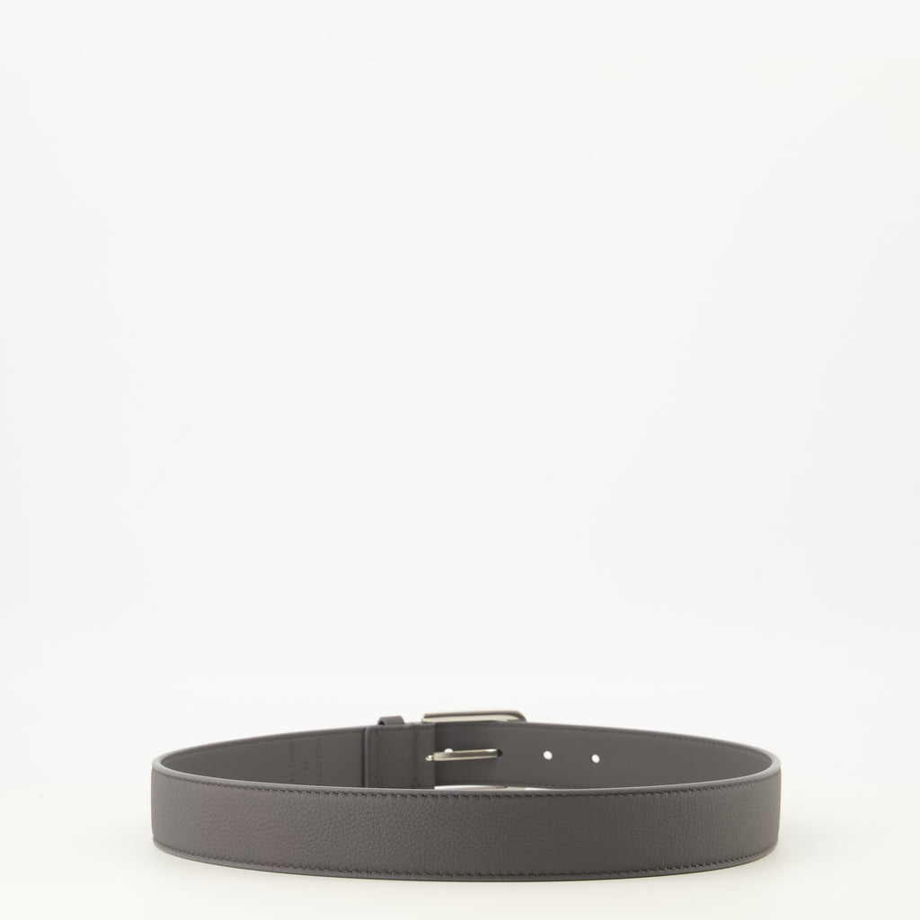 Ceintures CD Icon Grained Leather Belt in Gray Dior Gris Homme