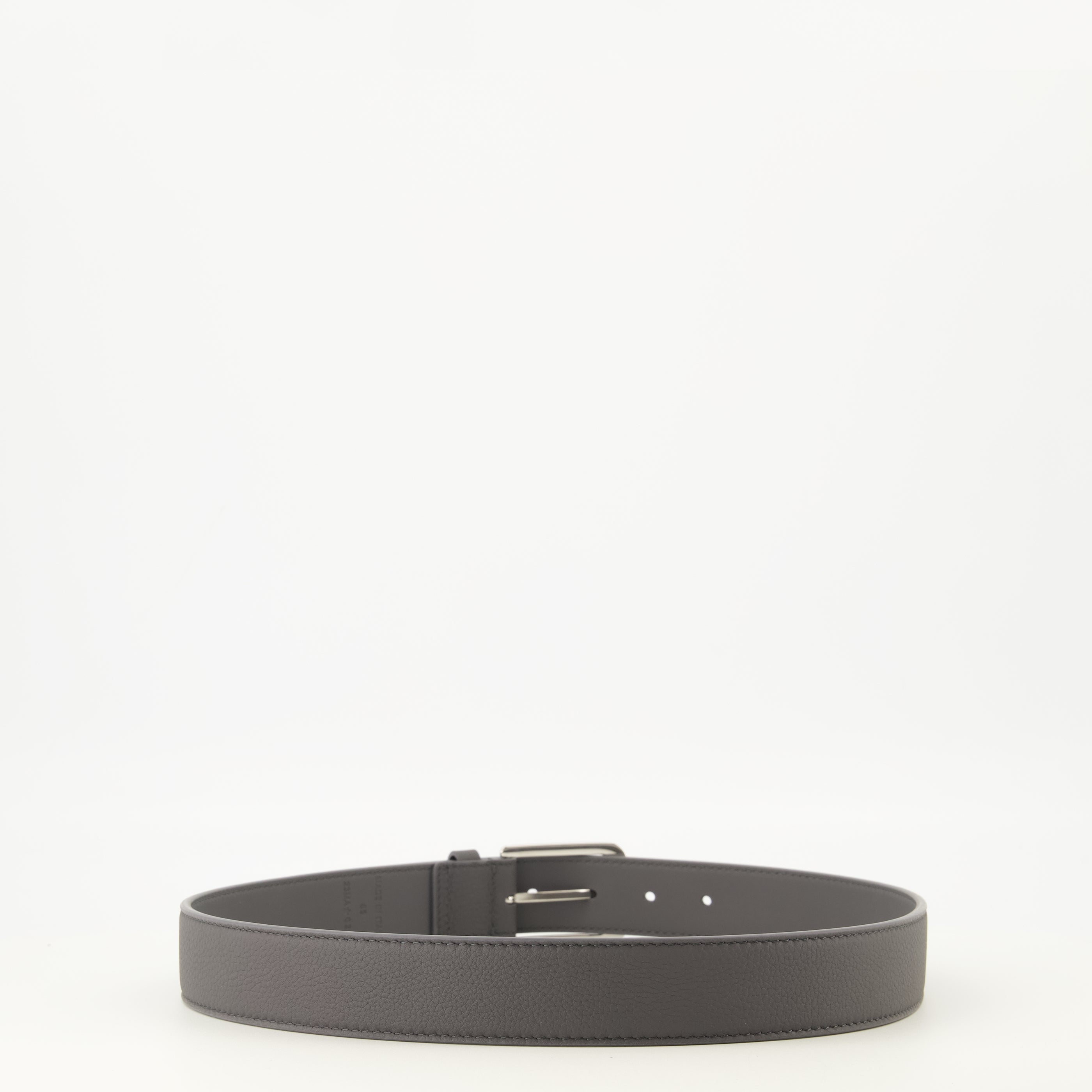 Ceintures CD Icon Grained Leather Belt in Gray Dior Gris Homme