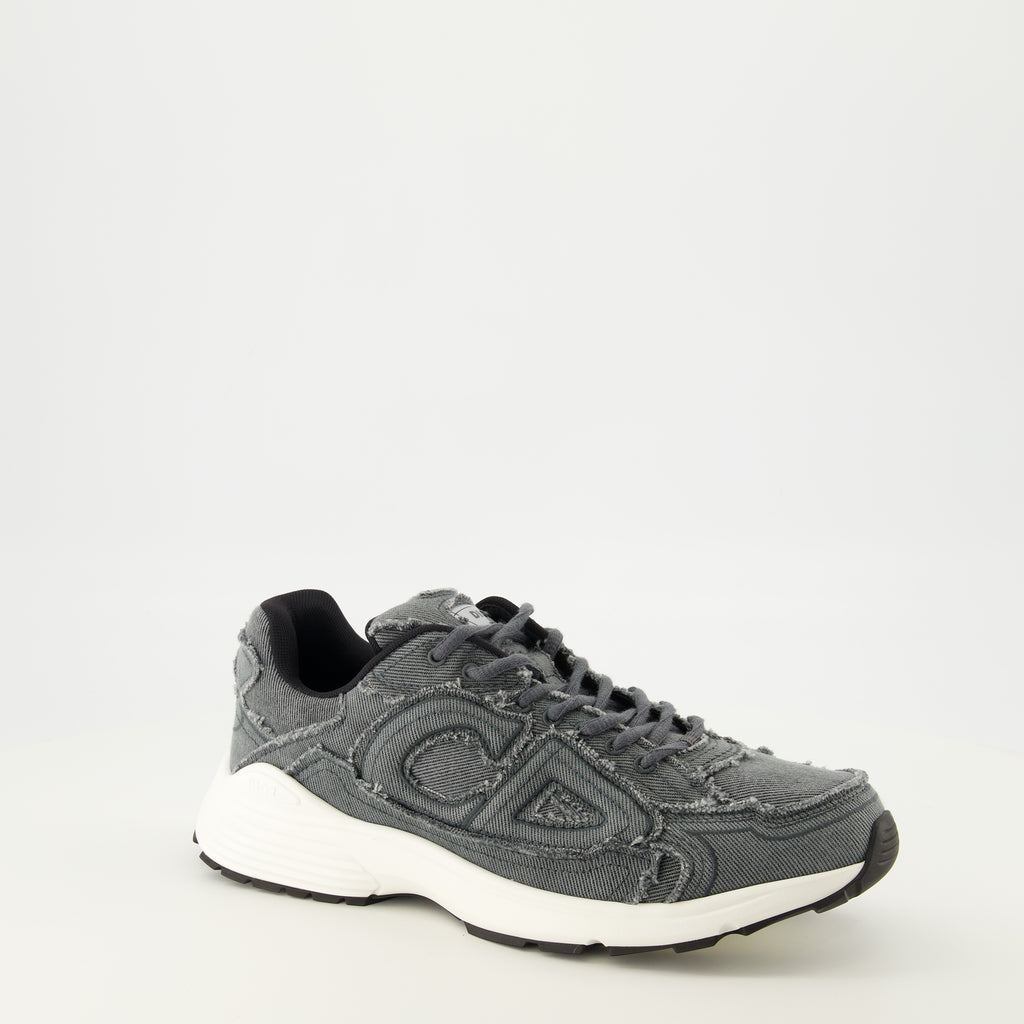 Baskets B30 Denim-Effekt Graue Sneakers Dior Gris Homme