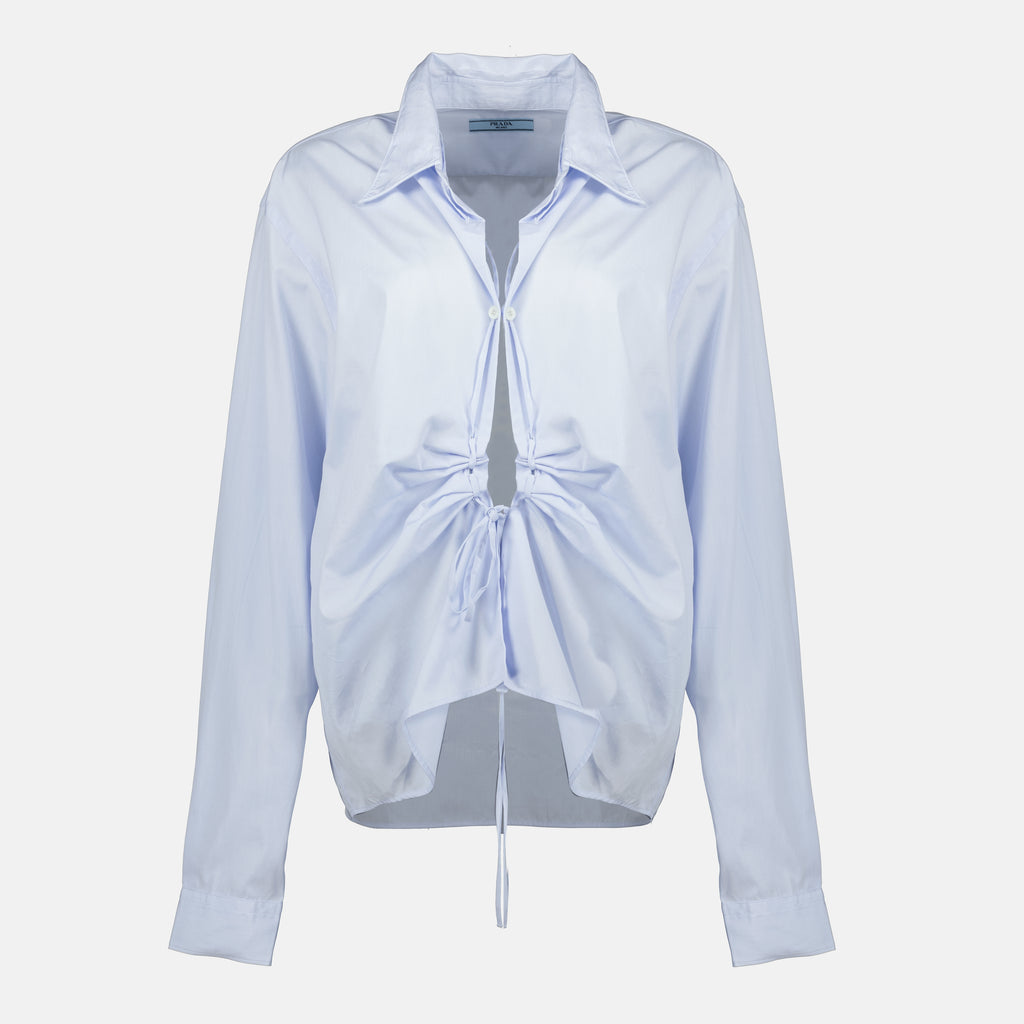 Imagen de la Camisa con Nudo de Prada para Mujer - Temporada Otoño-Invierno 2025 - Vista Frontal