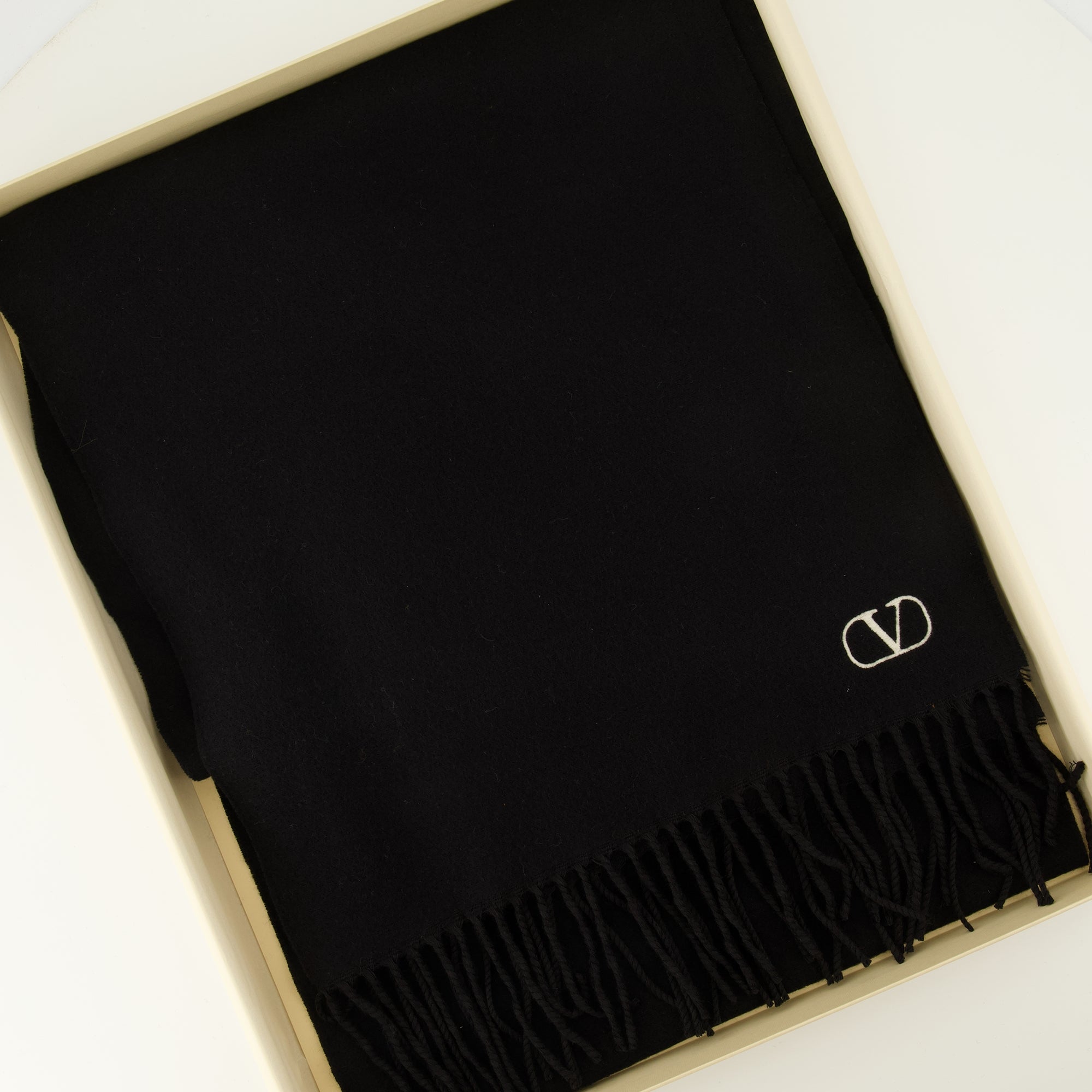 Écharpes, foulards et gants Cachecol de Lã VLogo Preto Valentino Garavani Noir Homme