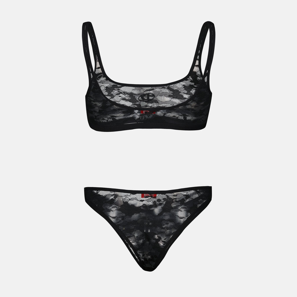 Roupa íntima e homewear Tanga Punchy en dentelle Diesel Preto Femme