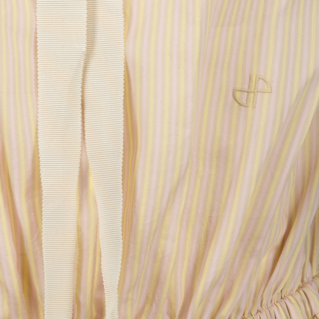Robes Abito Maxy in Seta Striata Beige Patou Rose Femme