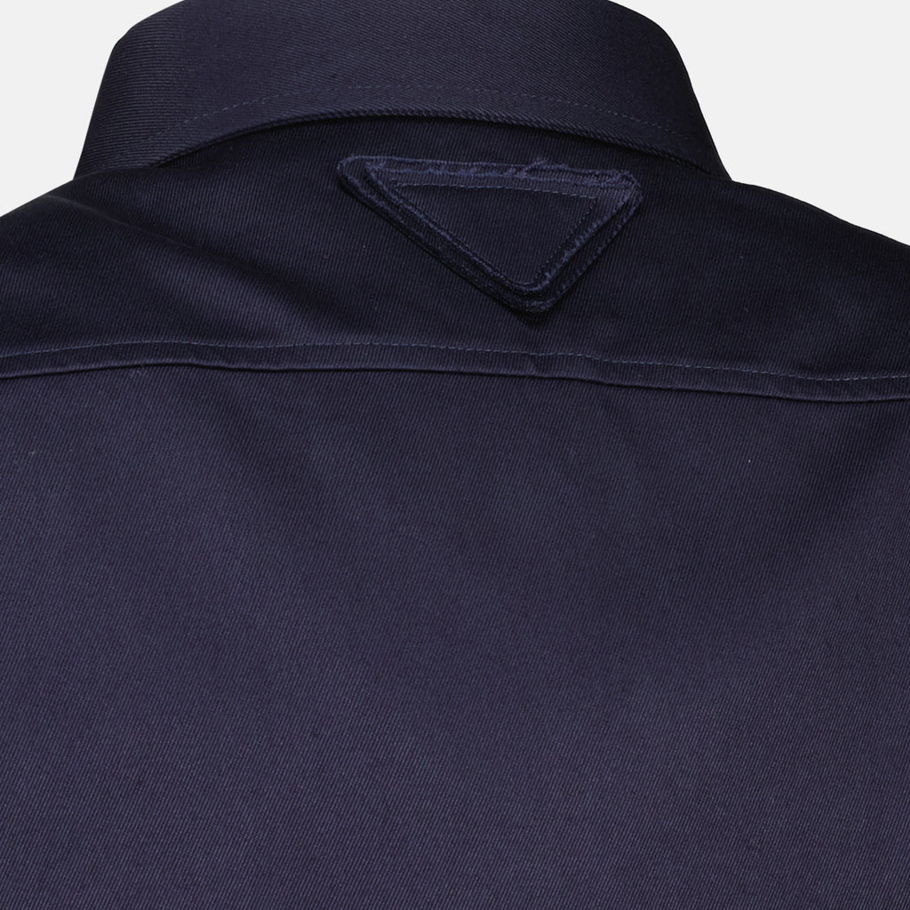 프라다 여성용 다크 블루 포켓 셔츠 이미지 - 2026 봄-여름 - 상세 보기 2