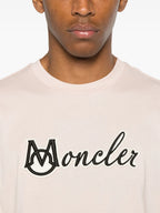 T-shirts T-shirt à logo brodé Moncler Rose Homme