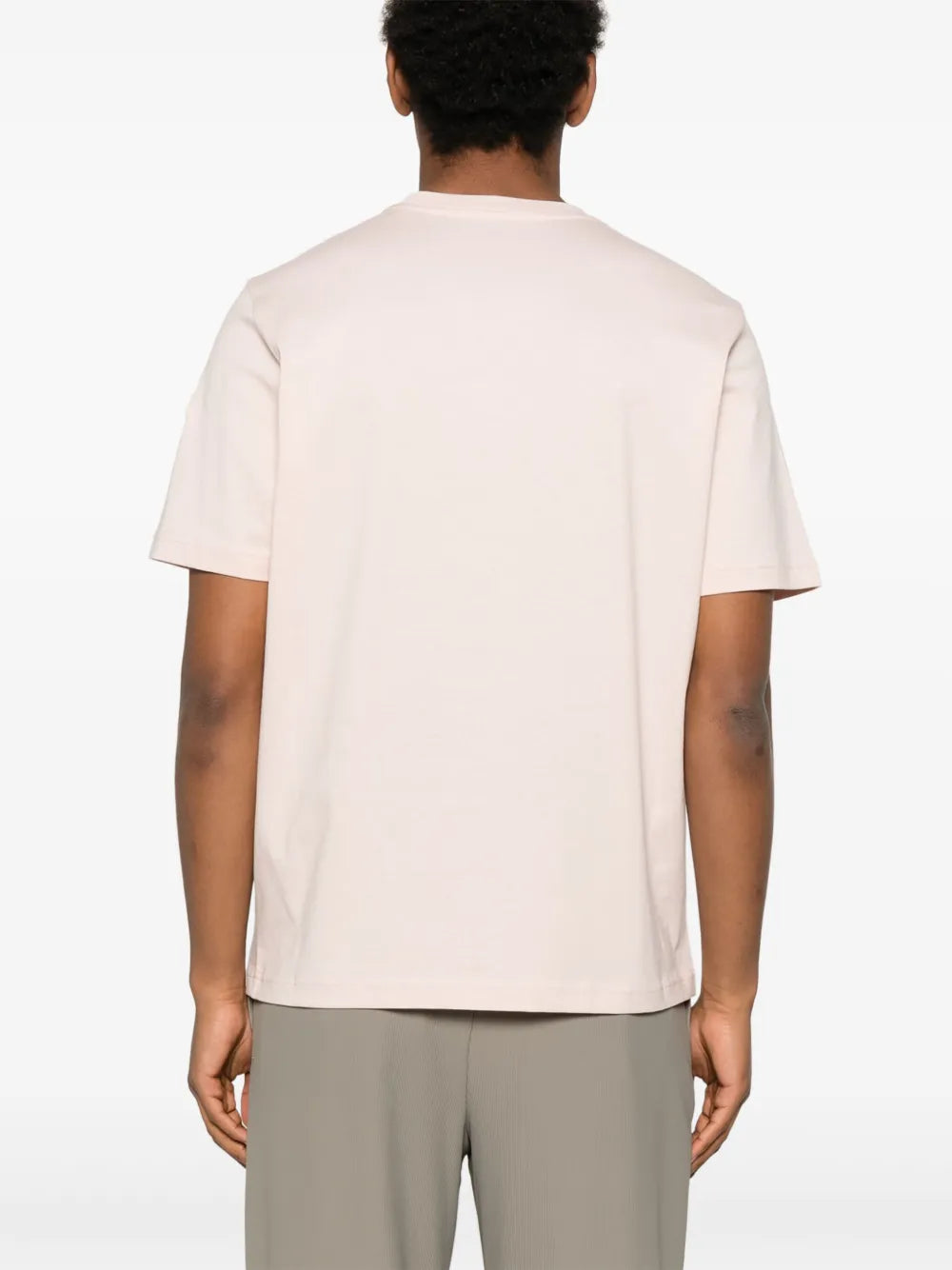 Camisetas T-shirt com Logótipo Bordado Moncler Rosa Homme