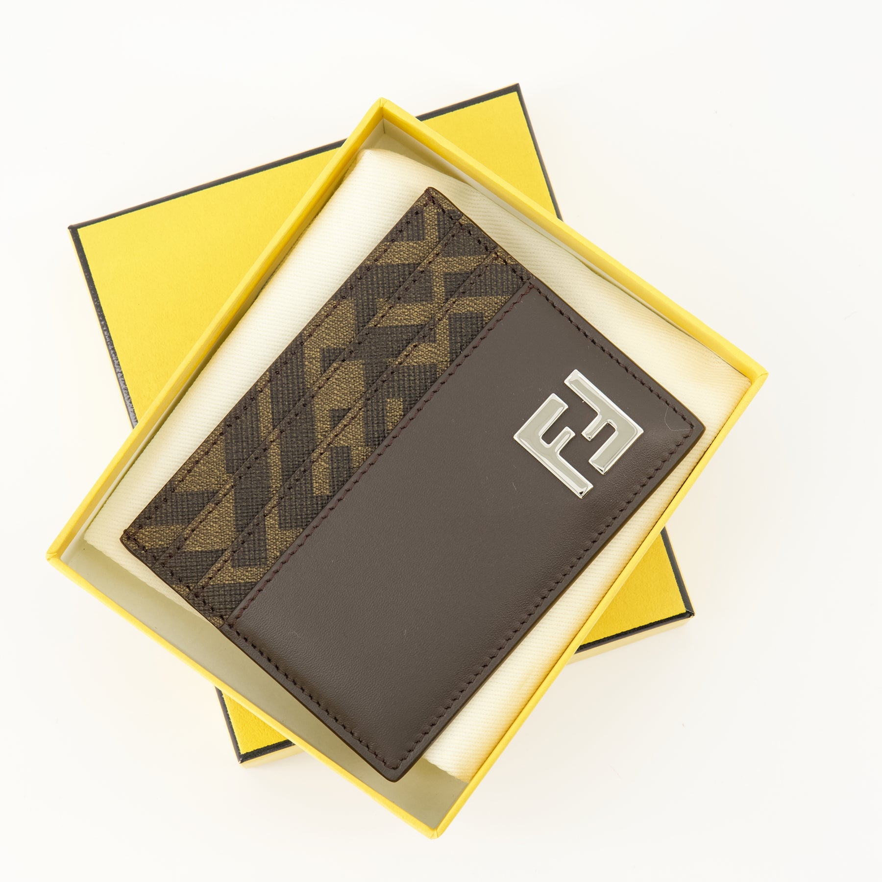 Petite maroquinerie Porte-cartes FF Squared Fendi Marron Homme