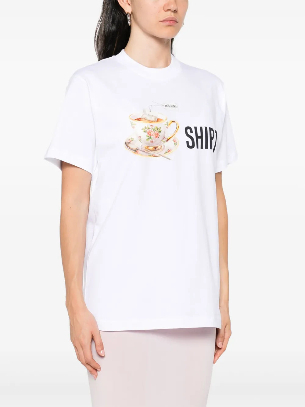 Immagine della T-shirt stampata del marchio Moschino per Donna - Stagione Autunno-Inverno 2025 - Vista Dettagliata_1