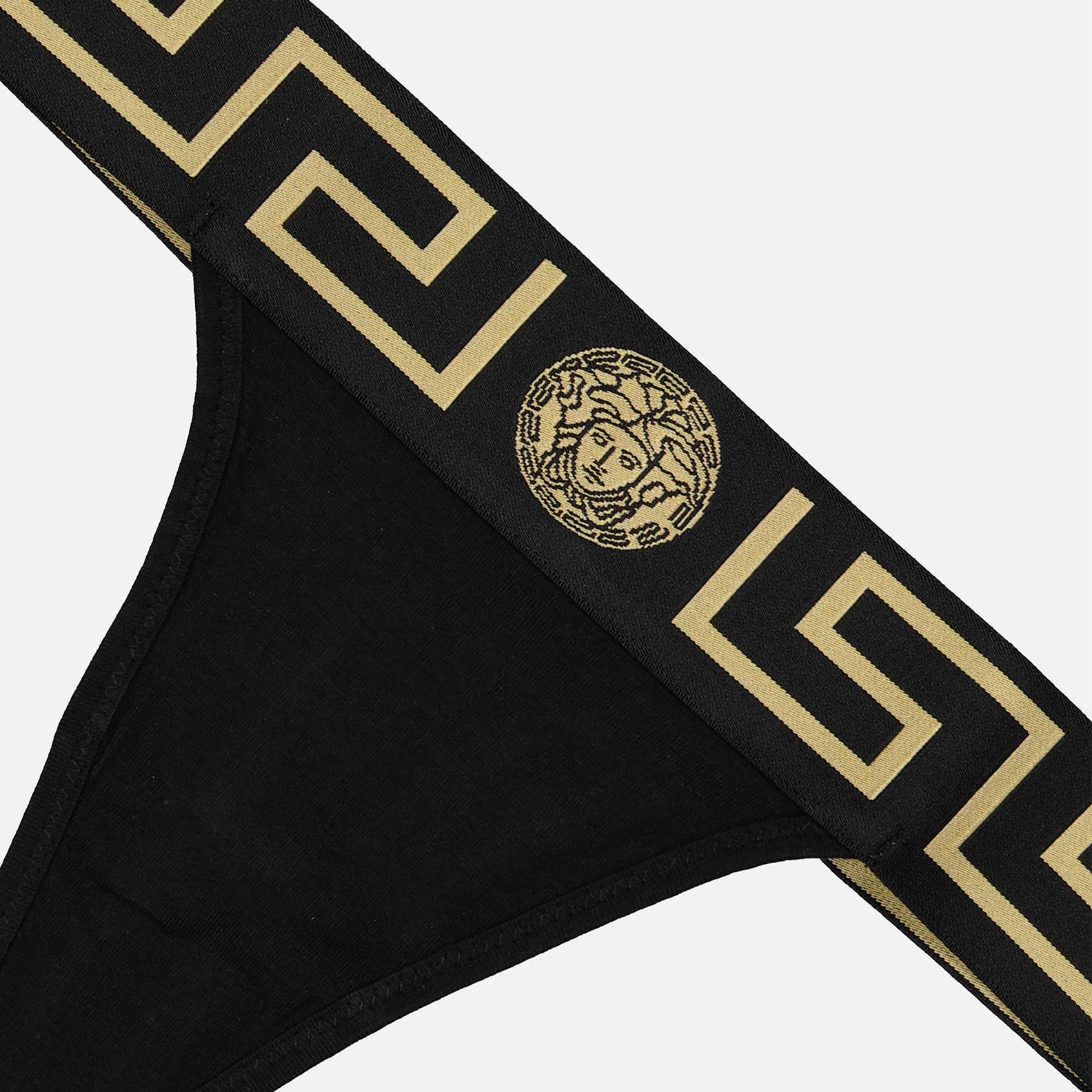 Underwear and homewear String Medusa Greca Versace Black Femme