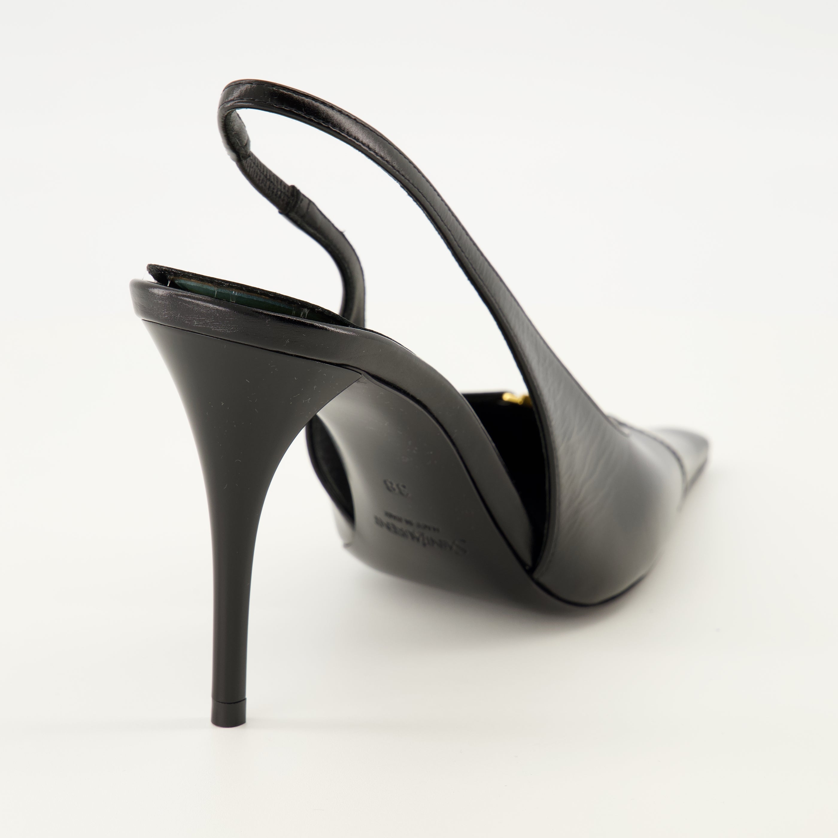 Image de l'article Escarpins Babylone en cuir noir de la marque Saint Laurent pour Femme - Saison Printemps-Été 2026 - Vue arrière