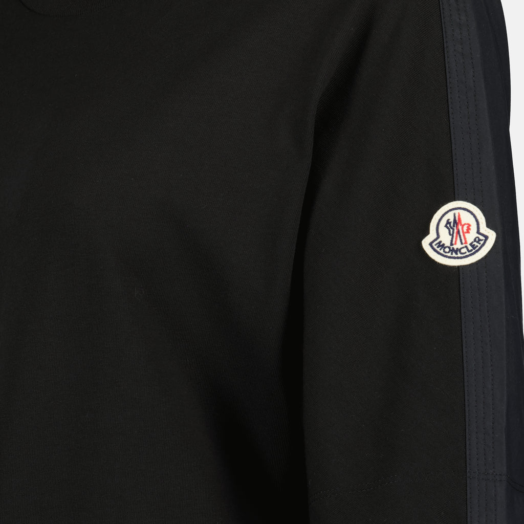 Robes Vestido Mini de Algodón Negro con Cinturón Moncler Noir Femme