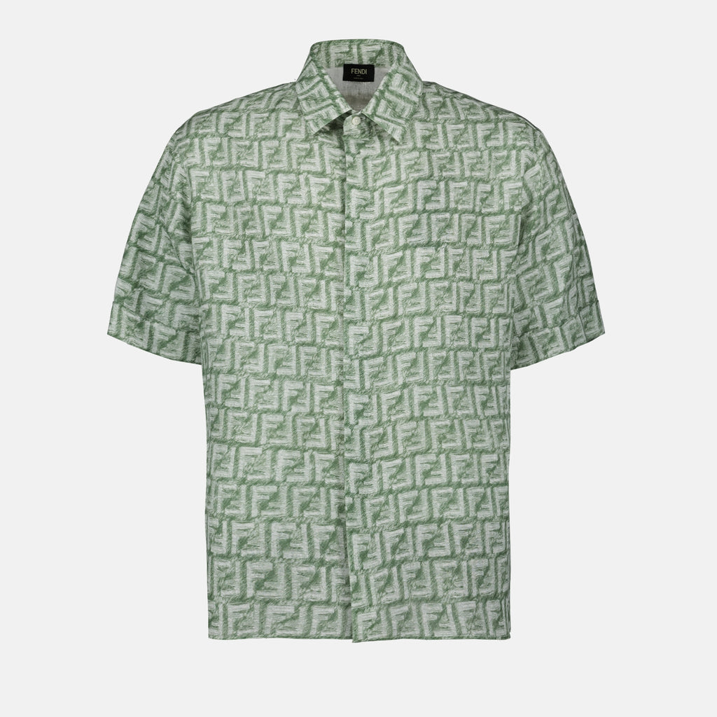 Camisas Chemise FF en lin Fendi Verde Homme