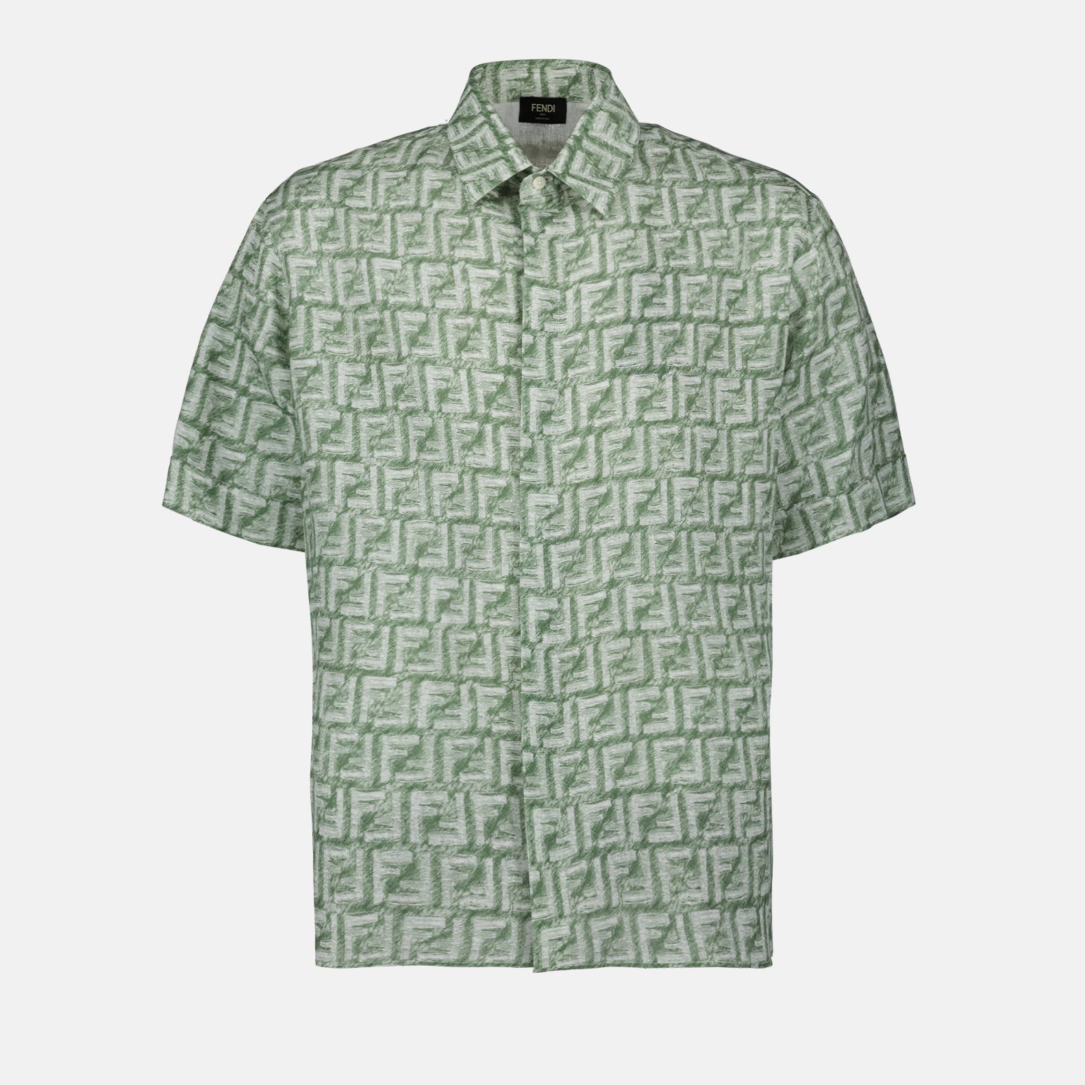 Camisas Chemise FF en lin Fendi Verde Homme