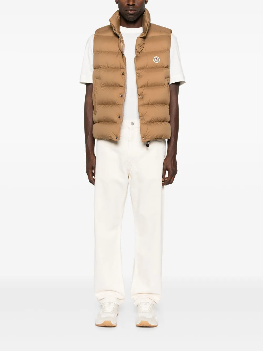 Vestes Doudoune sans manches Tibb Moncler Beige Homme